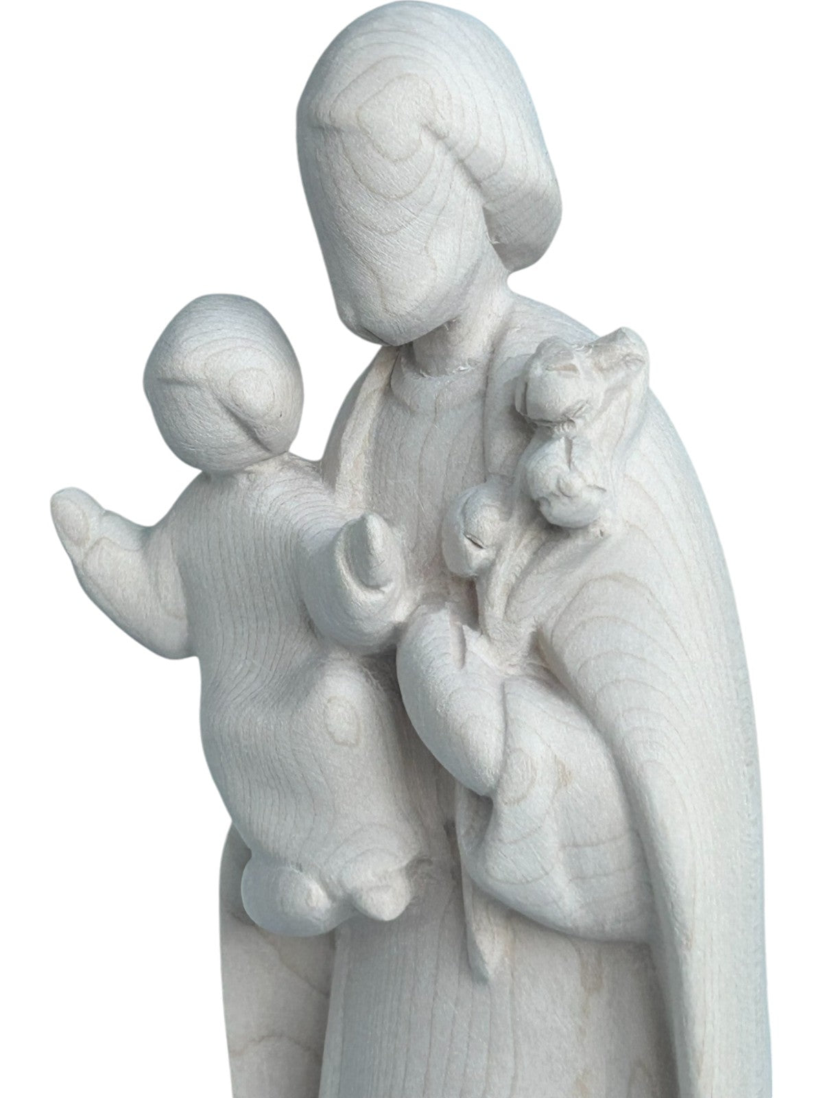 Saint Joseph avec l'enfant Jésus et le lys en bois