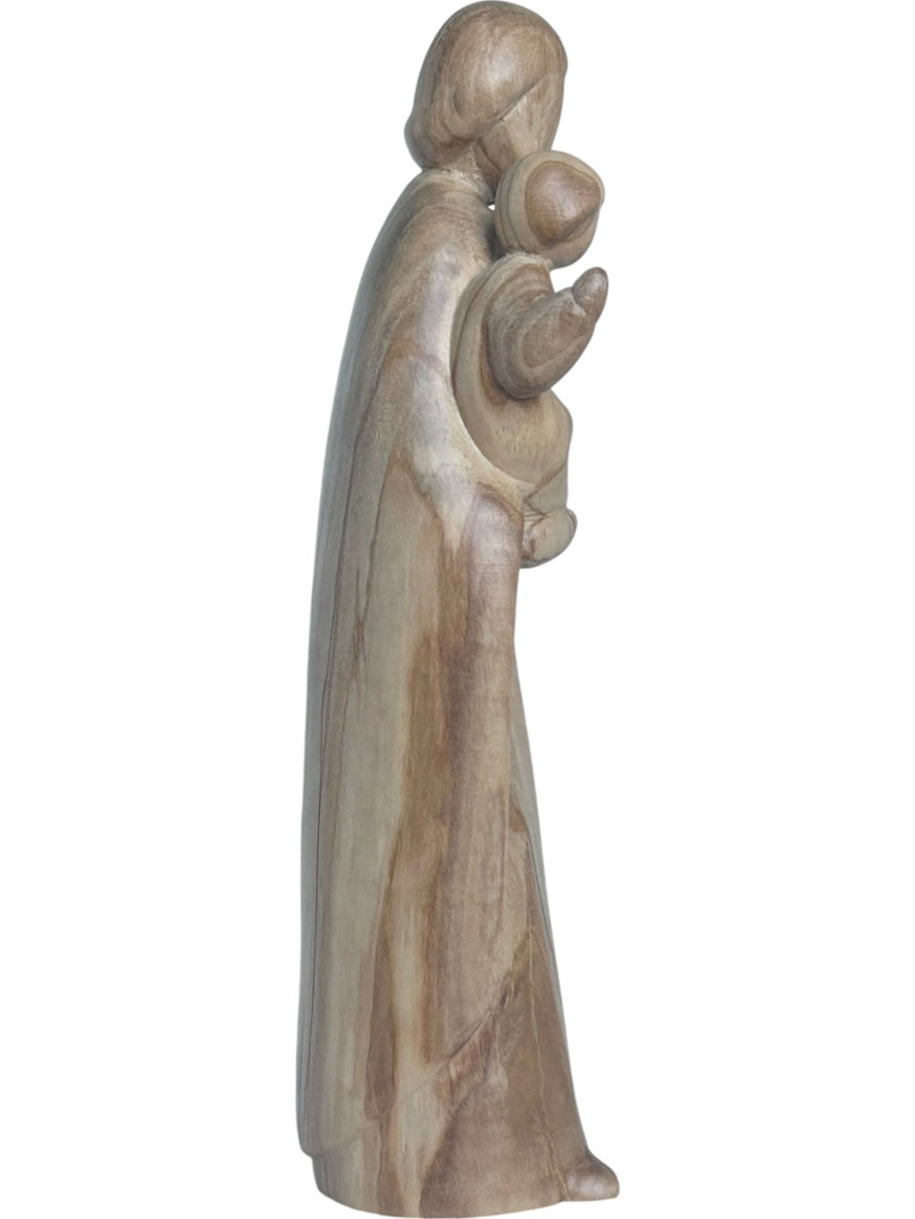 Saint Joseph avec l'enfant Jésus et le lys en bois