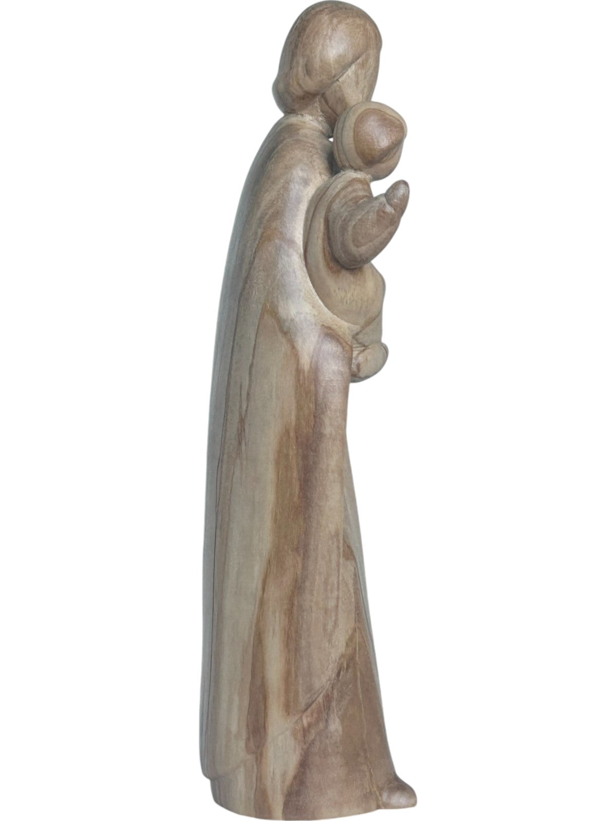 Saint Joseph avec l'enfant Jésus et le lys en bois