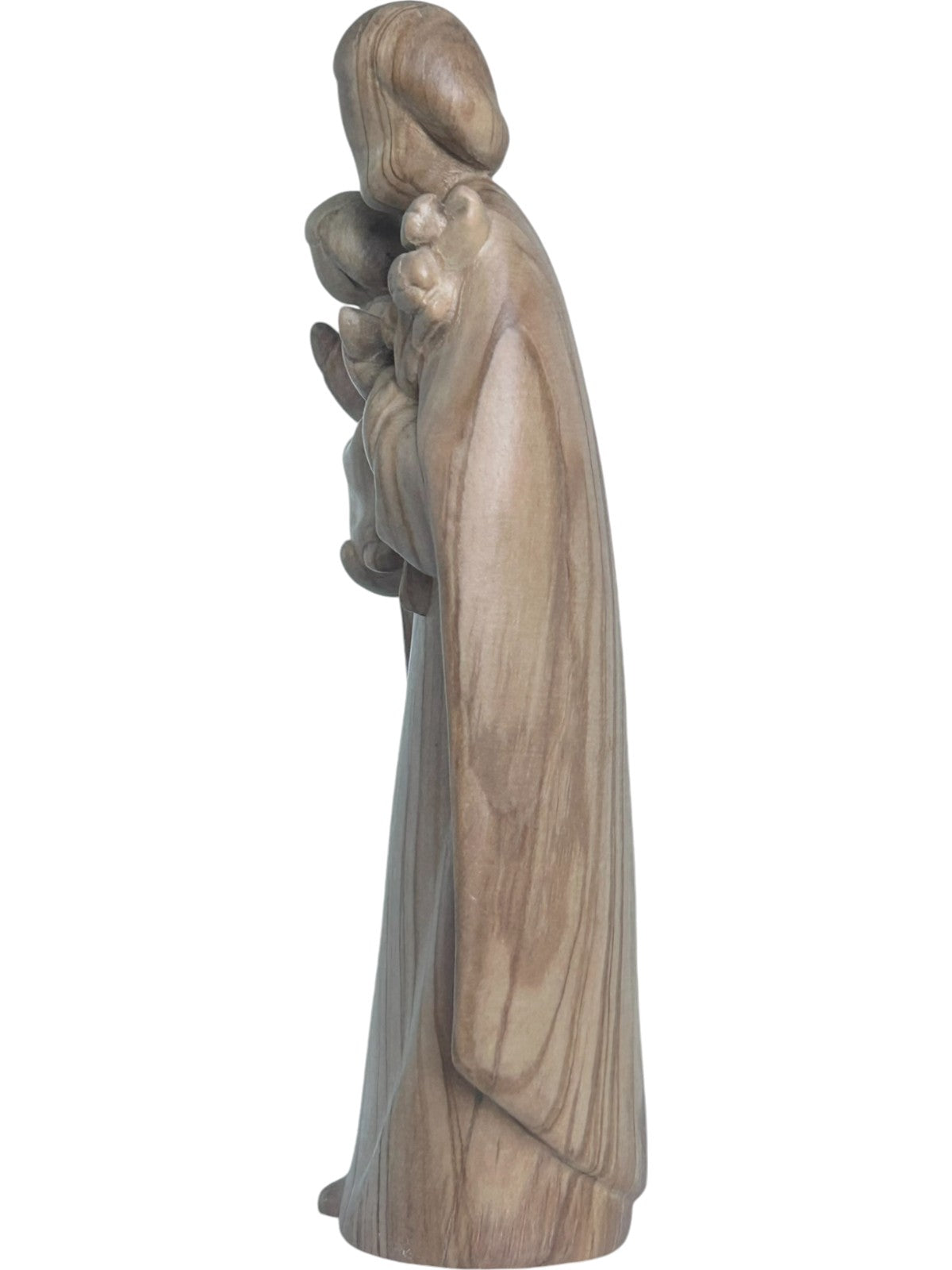 Saint Joseph avec l'enfant Jésus et le lys en bois