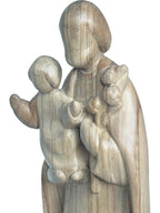 Saint Joseph avec l'enfant Jésus et le lys en bois