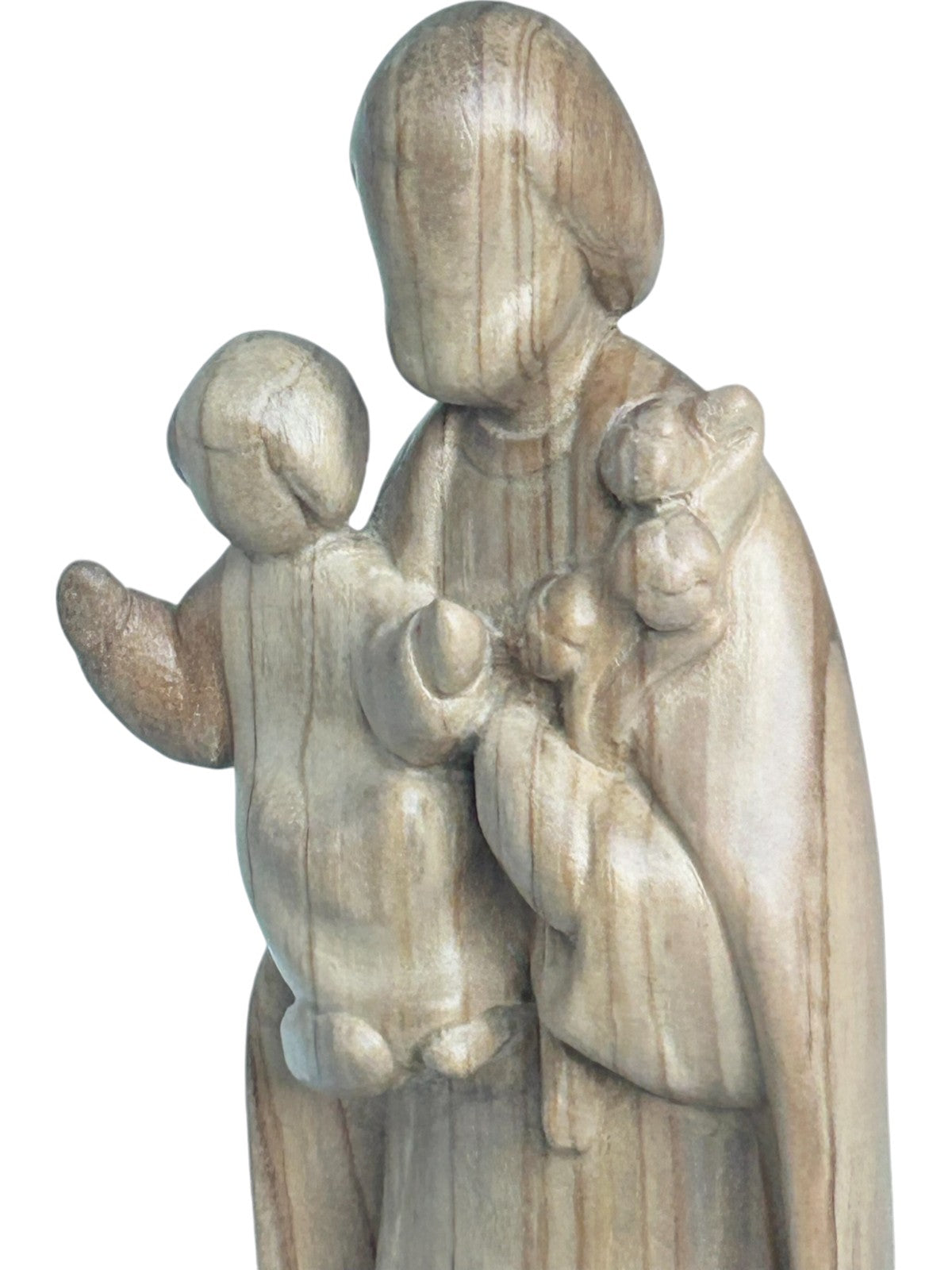 Saint Joseph avec l'enfant Jésus et le lys en bois