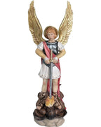 Statua San Michele Arcangelo con Spada e Diavolo – Arte Sacra in Legno