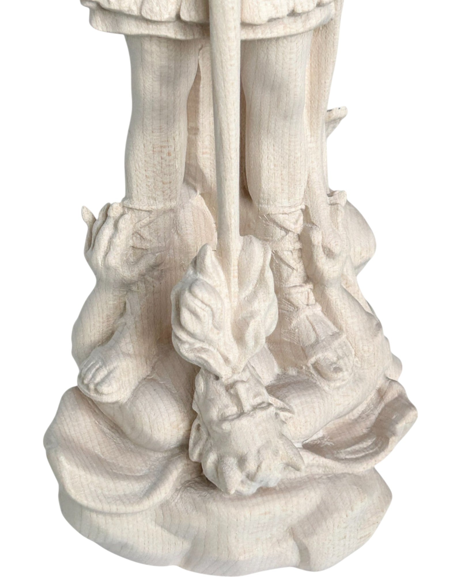 Saint Michel Archange avec épée et diable en bois