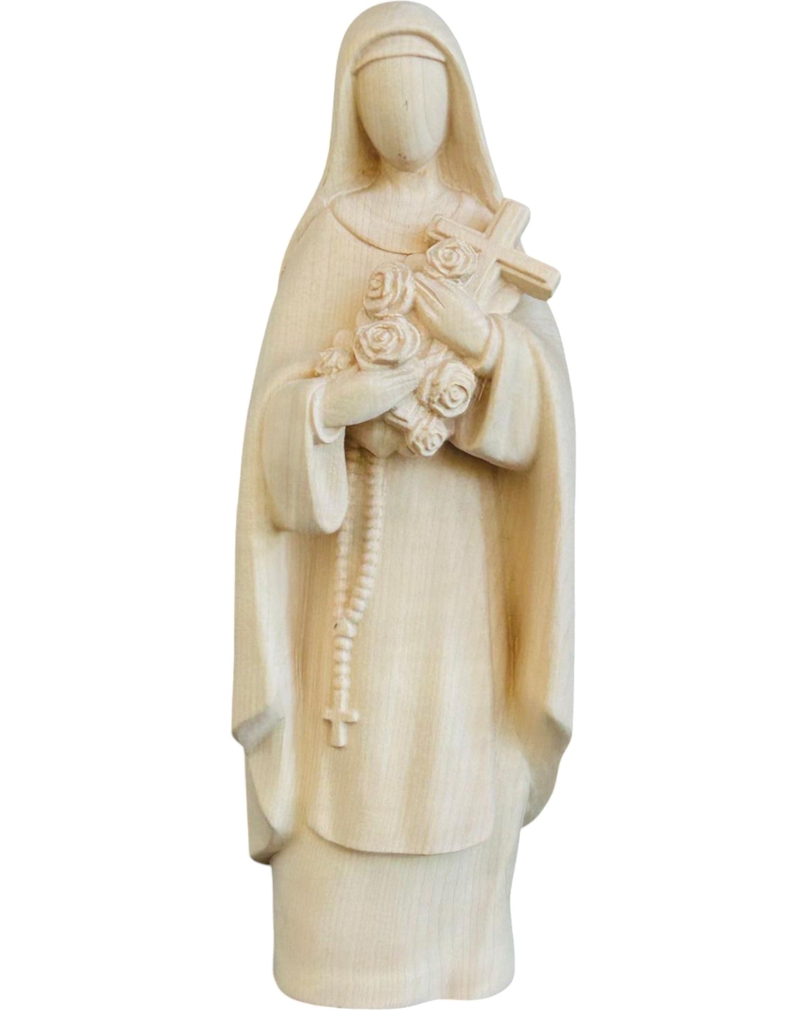 Heilige Teresa von Lisieux aus Holz - mit Ölfarben lasiert