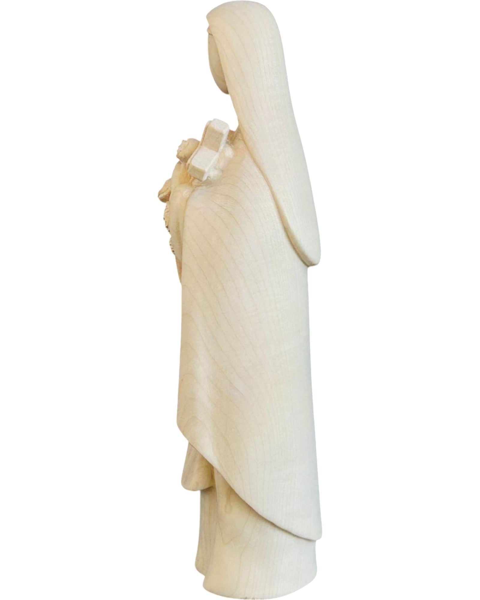 Heilige Teresa von Lisieux aus Holz - mit Ölfarben lasiert