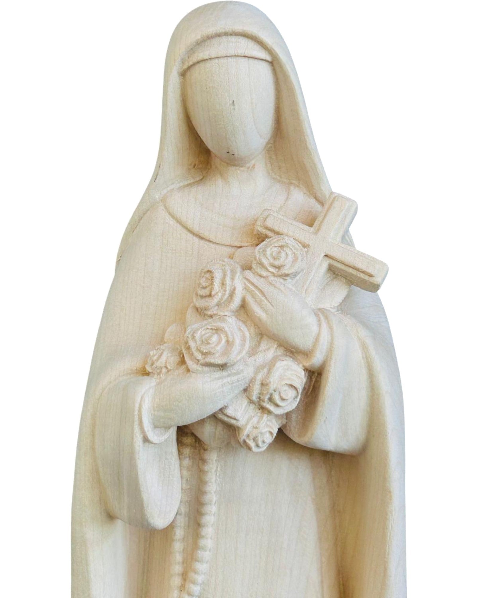 Heilige Teresa von Lisieux aus Holz - mit Ölfarben lasiert