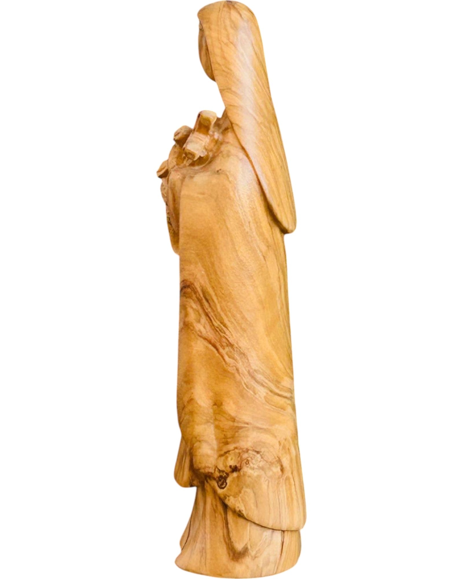 Heilige Teresa von Lisieux aus Holz - mit Ölfarben lasiert