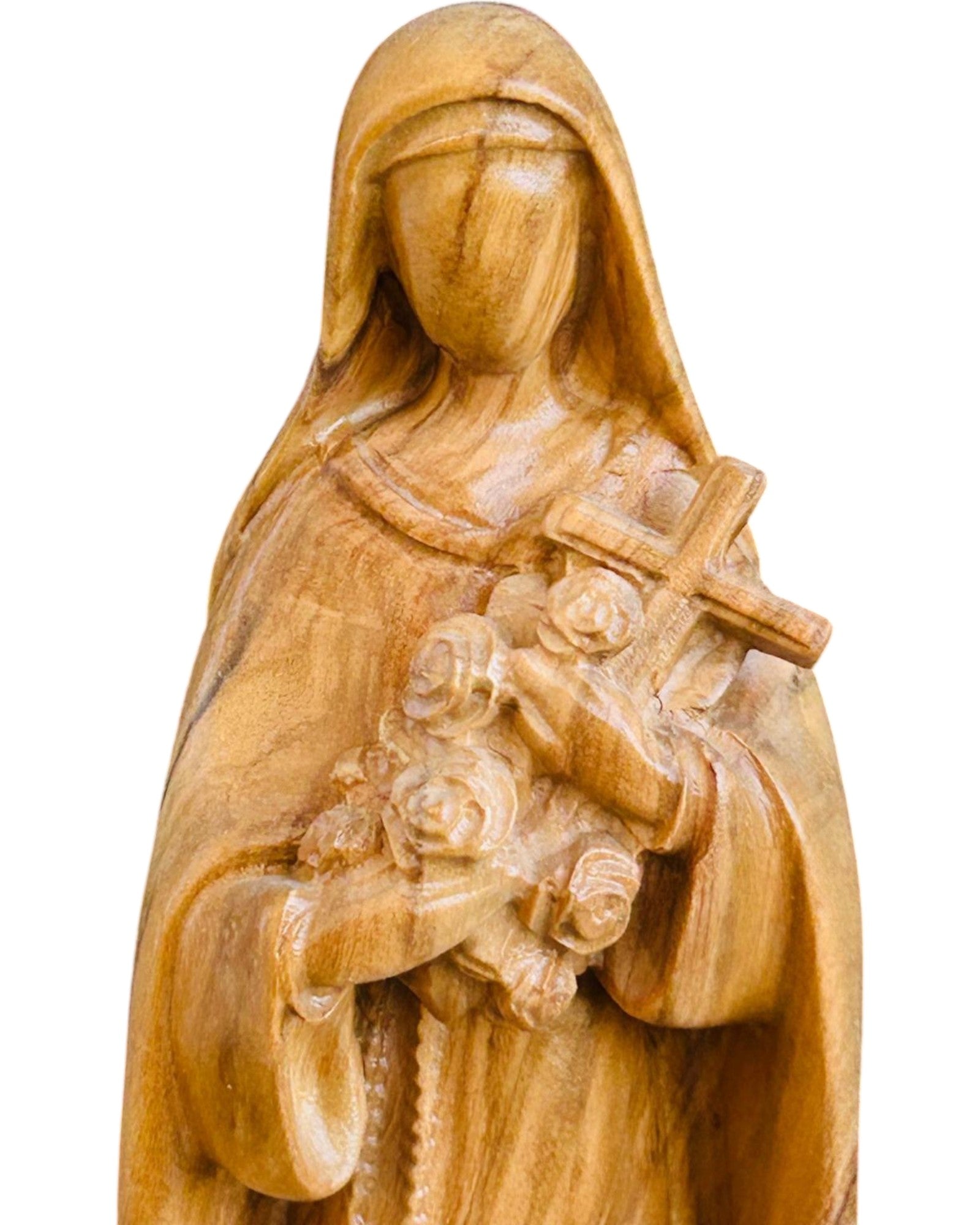 Heilige Teresa von Lisieux aus Holz - mit Ölfarben lasiert