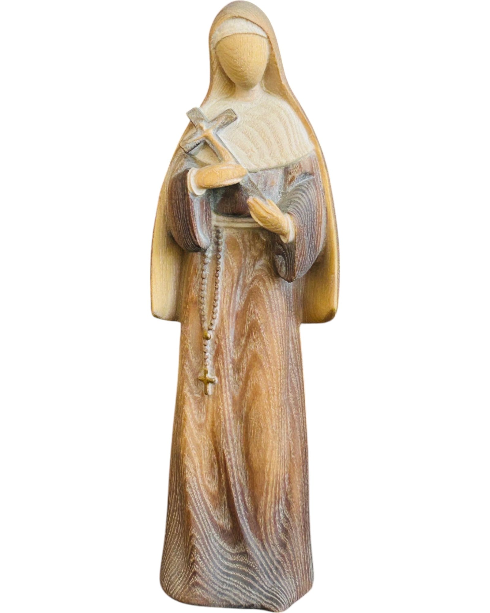 Heilige Rita der Cascia-Statue aus Holz - mit Ölfarben lasiert