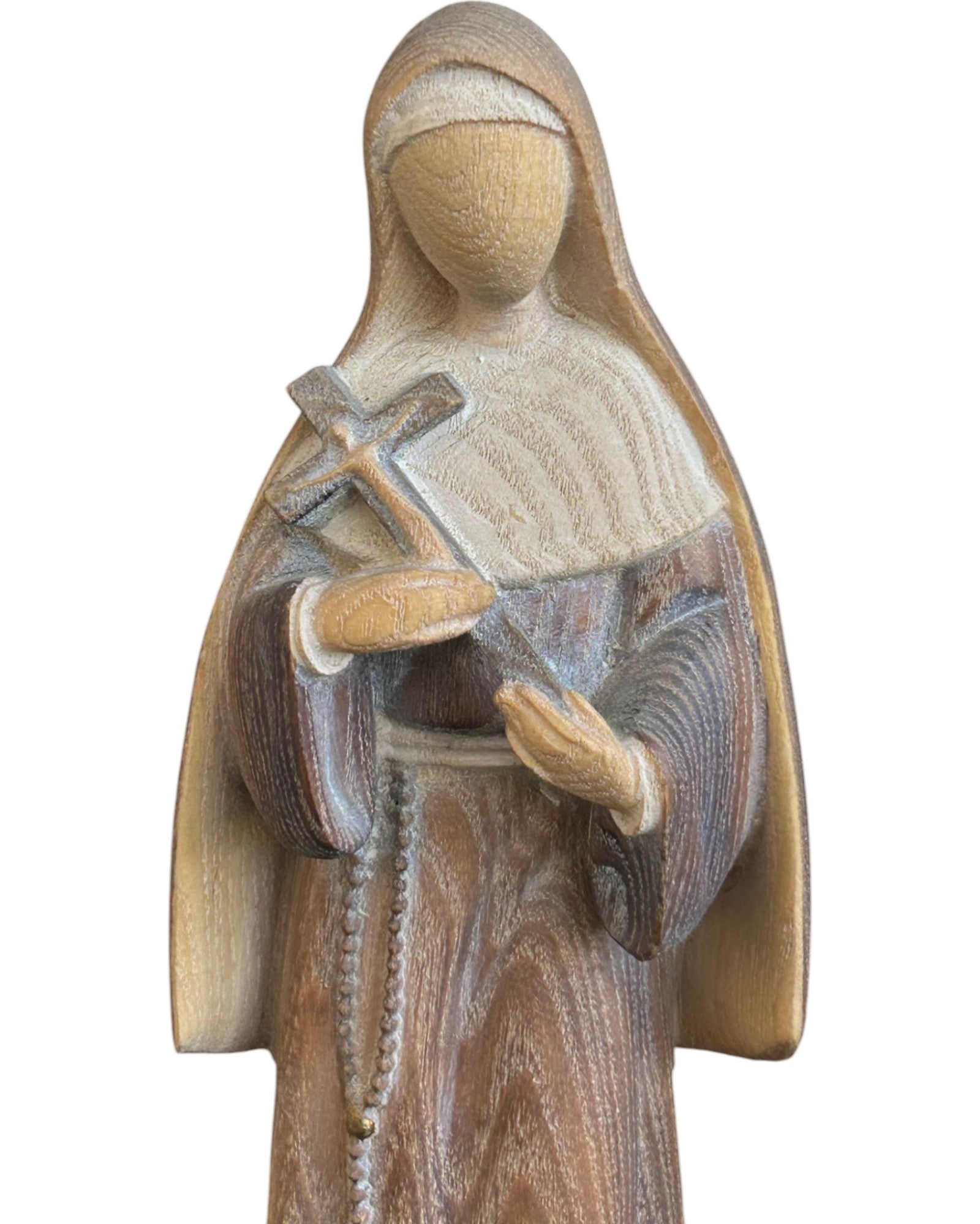 Heilige Rita der Cascia-Statue aus Holz - mit Ölfarben lasiert