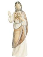 Herz Jesus Feuer Holzfigur - mit Ölfarben lasiert