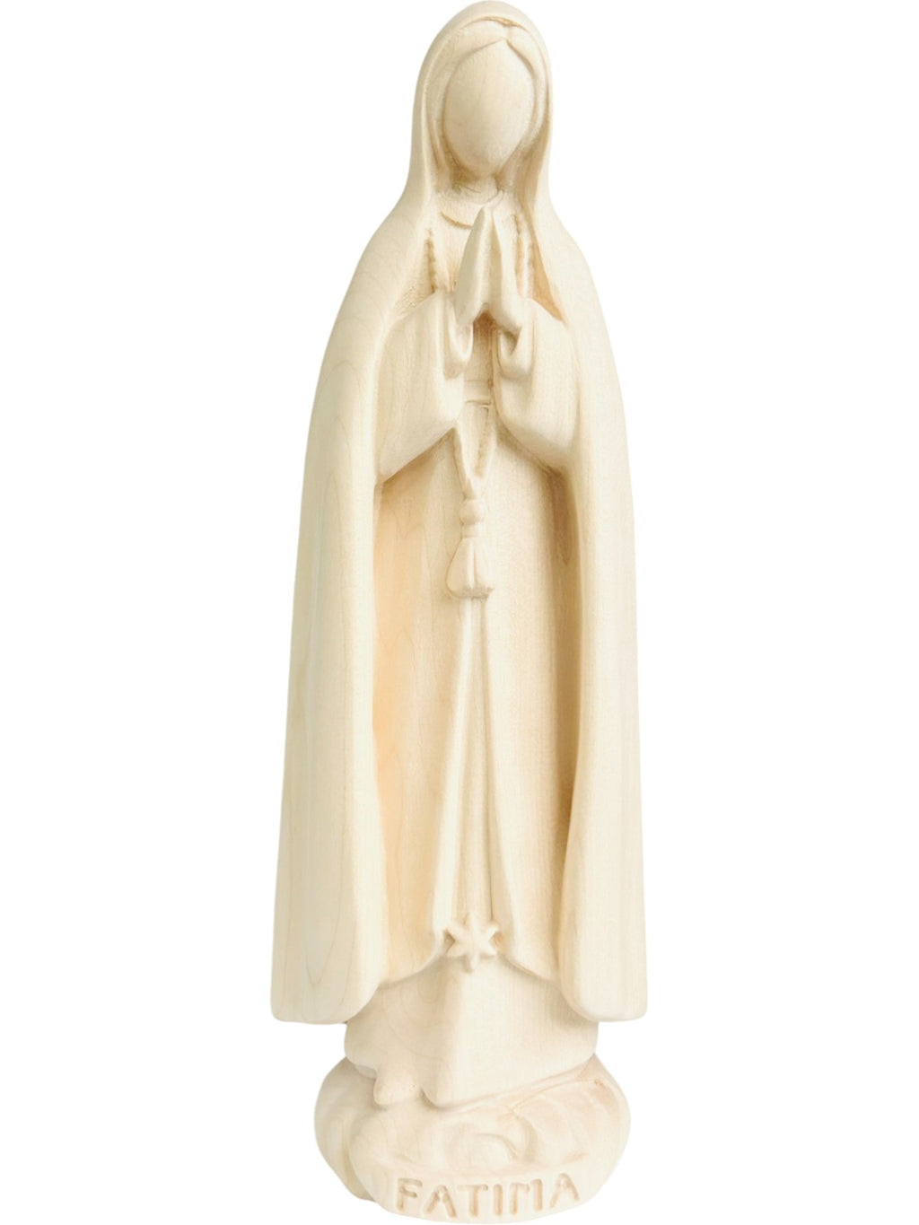 Pèlerin de Notre-Dame de Fatima en bois sculpté en style moderne