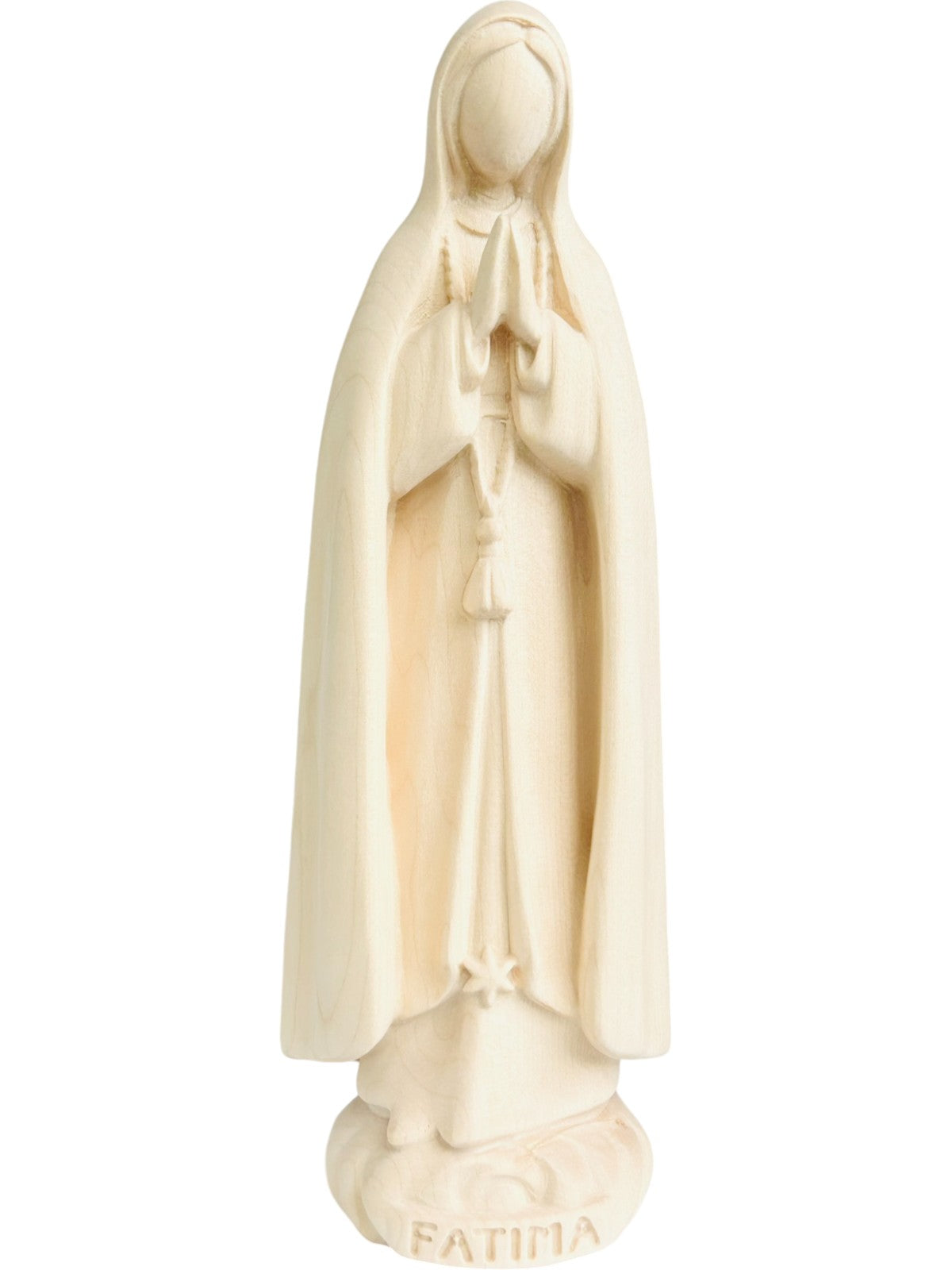 Fatima Madonna aus Holz modern - mit Ölfarben lasiert