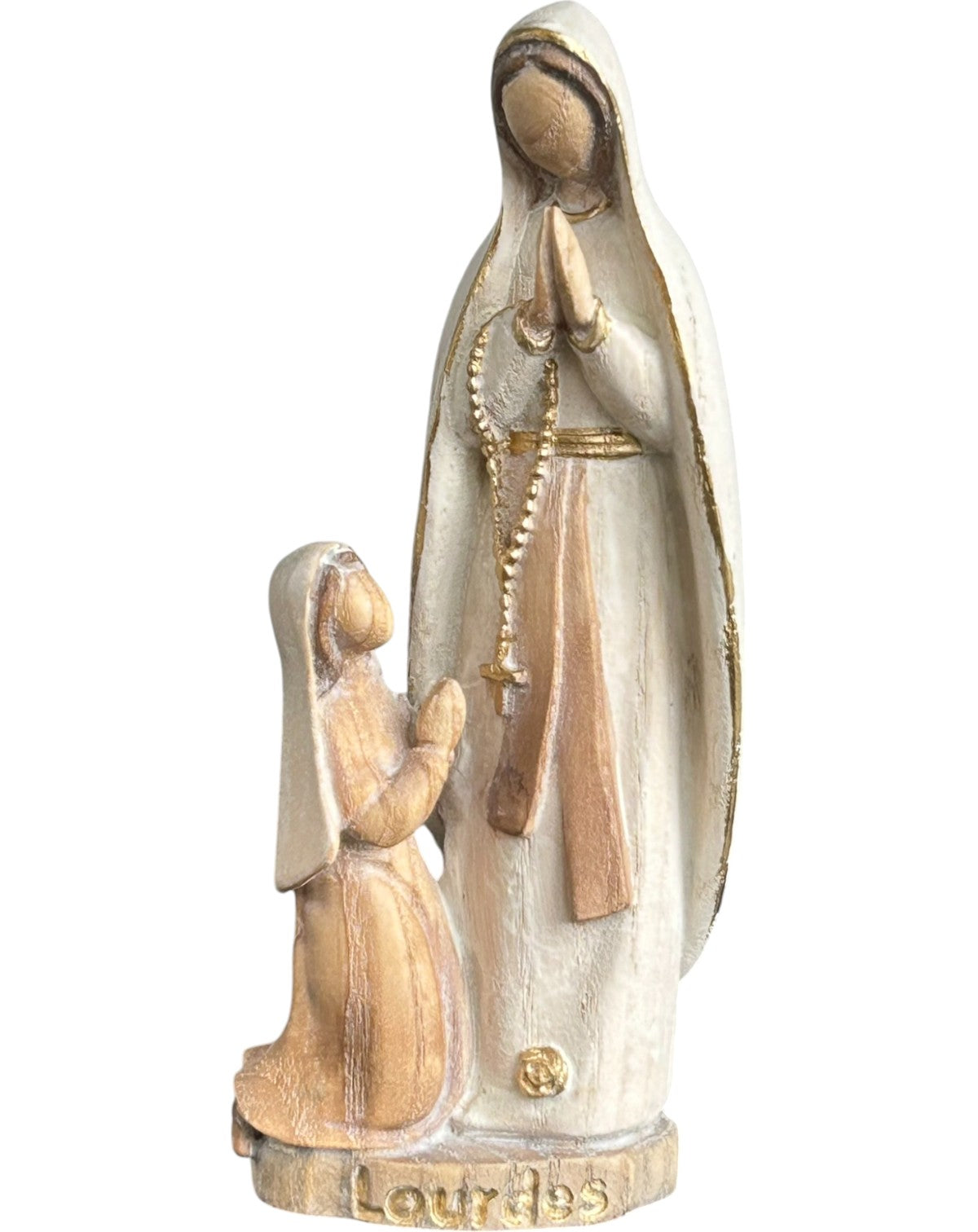 Madonna von Lourdes mit Bernadette - mit Ölfarben lasiert