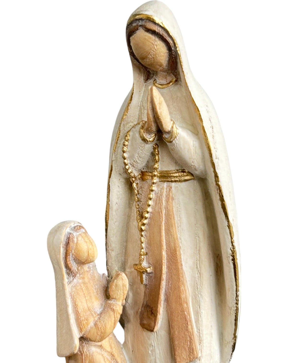 Madonna von Lourdes mit Bernadette - mit Ölfarben lasiert