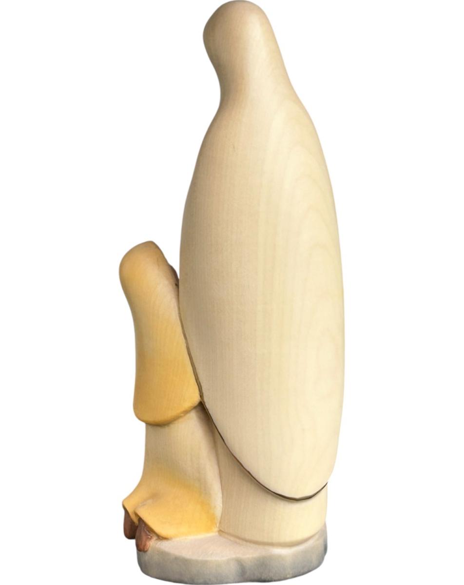 Vierge de Lourdes avec Bernadette statue en bois