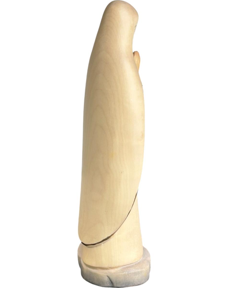 Vierge de Lourdes avec Bernadette statue en bois