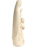 Lourdes Madonna mit Bernadette in Holz - mit Ölfarben lasiert