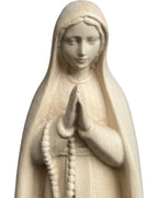 Lourdes Madonna mit Bernadette in Holz - mit Ölfarben lasiert