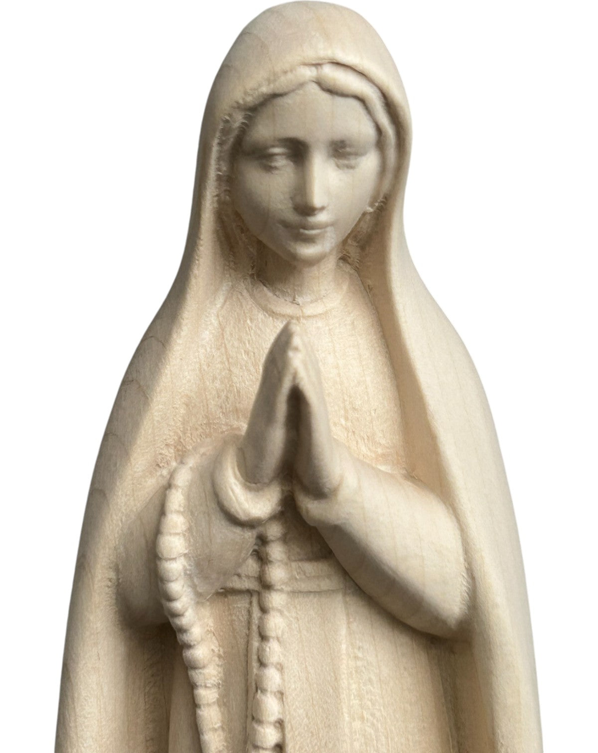 Lourdes Madonna mit Bernadette in Holz - mit Ölfarben lasiert