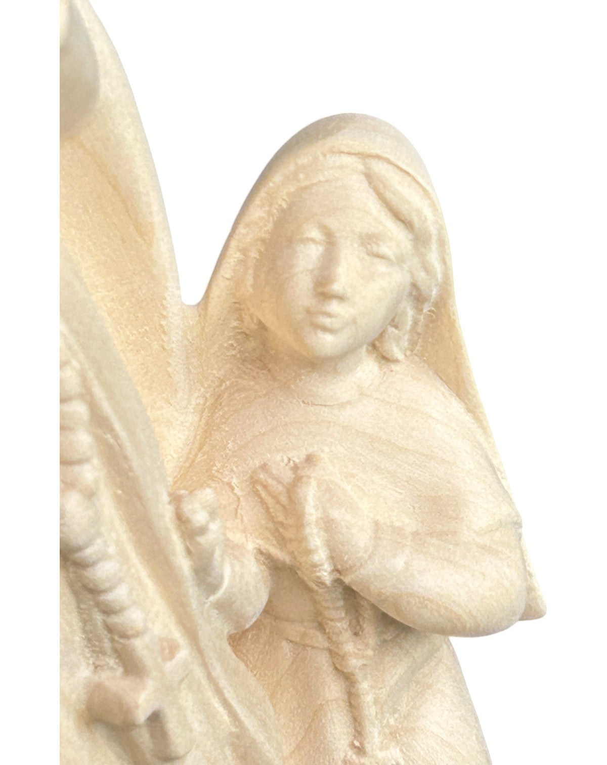 Lourdes Madonna mit Bernadette in Holz - mit Ölfarben lasiert