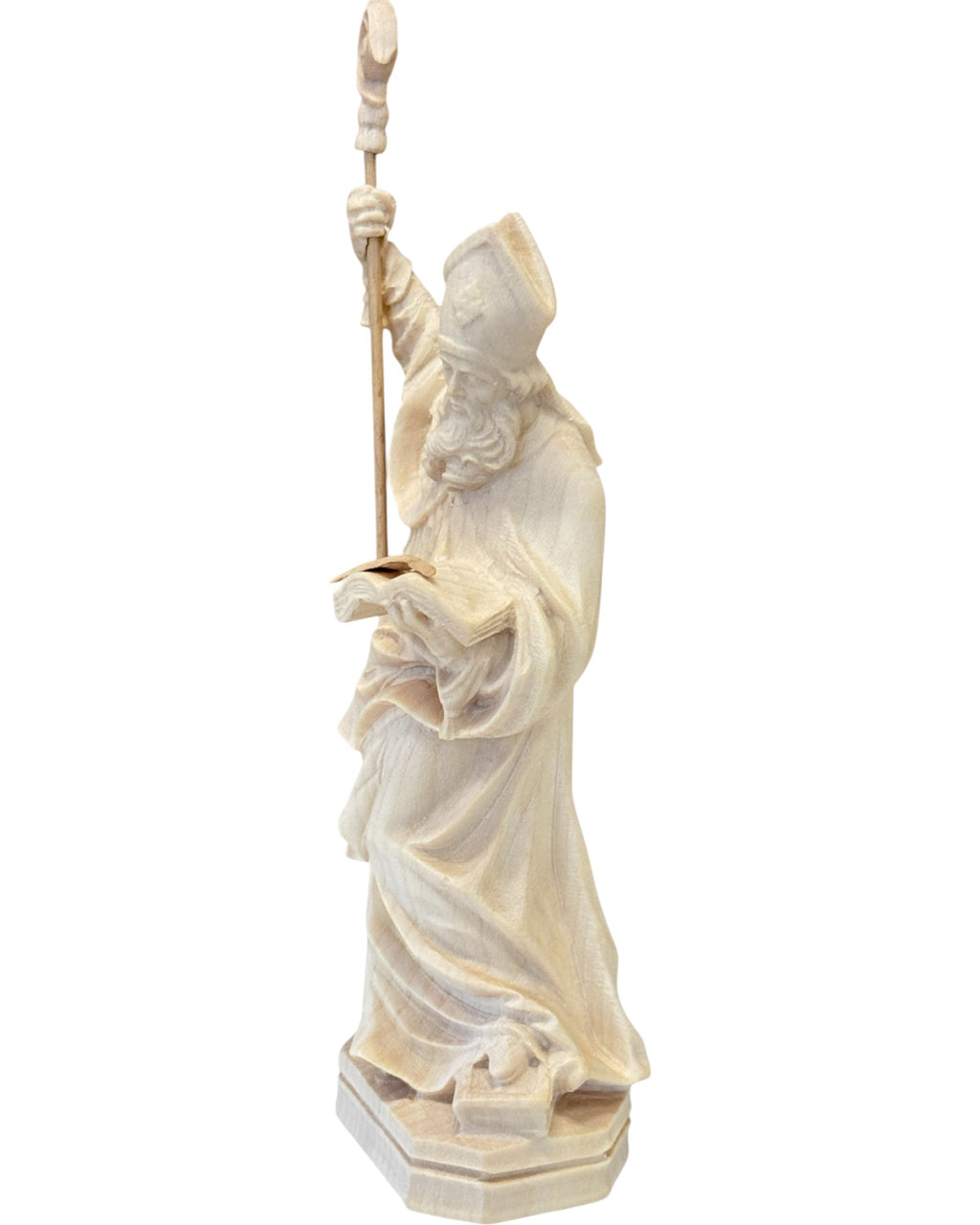 Saint Alphonse avec un livre sculpté en bois