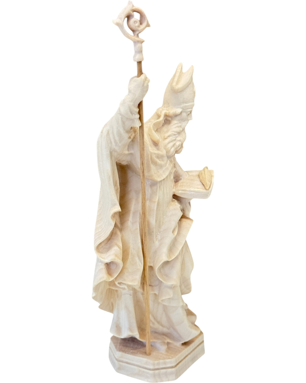 Saint Alphonse avec un livre sculpté en bois