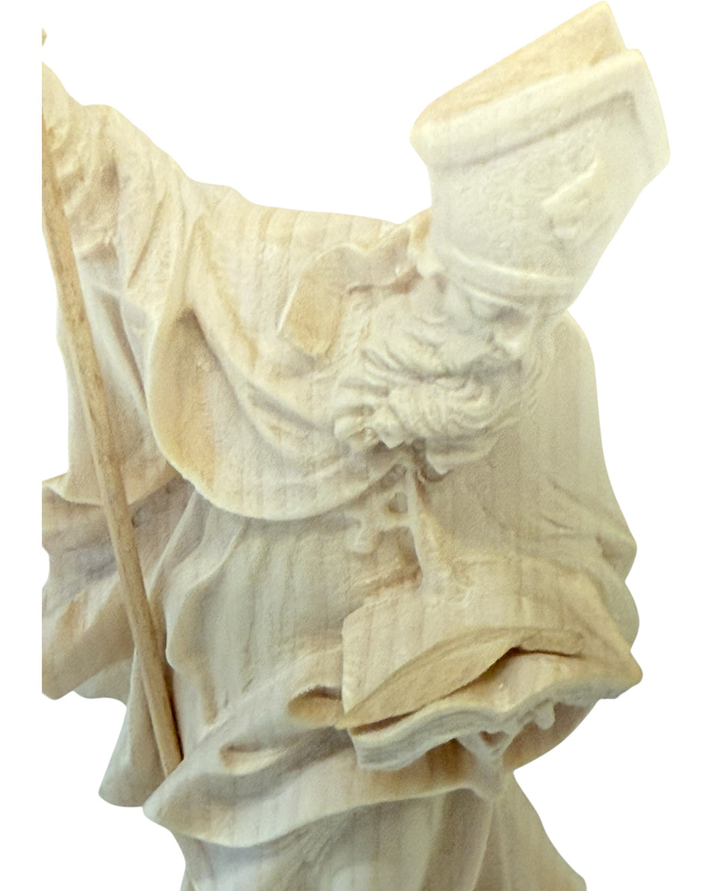 Saint Alphonse avec un livre sculpté en bois