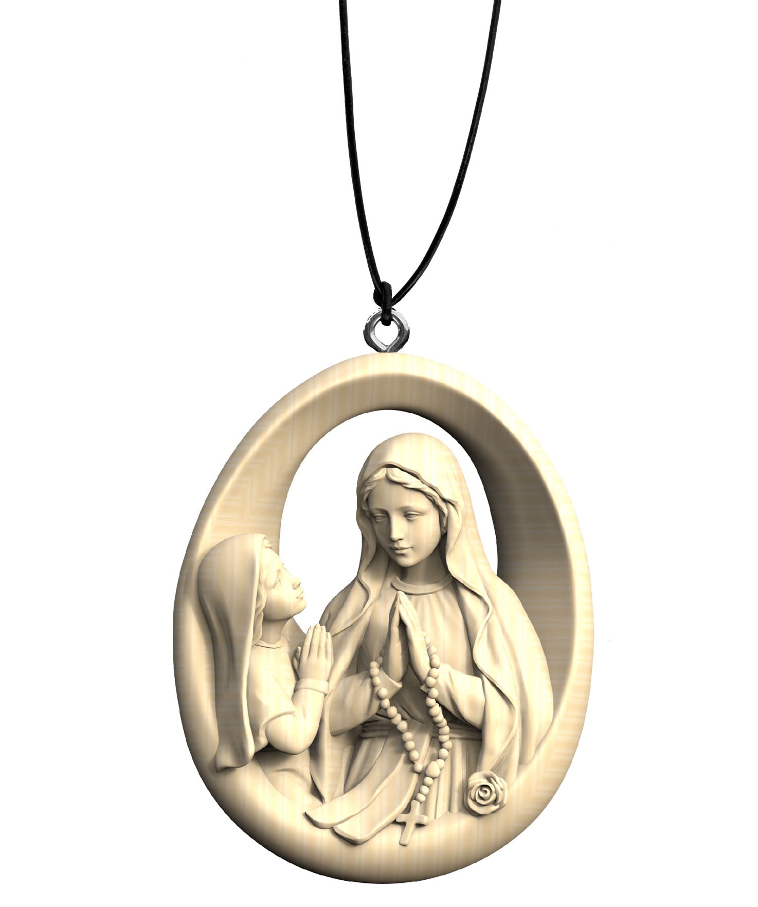 Collier Madone de Lourdes avec Bernadette