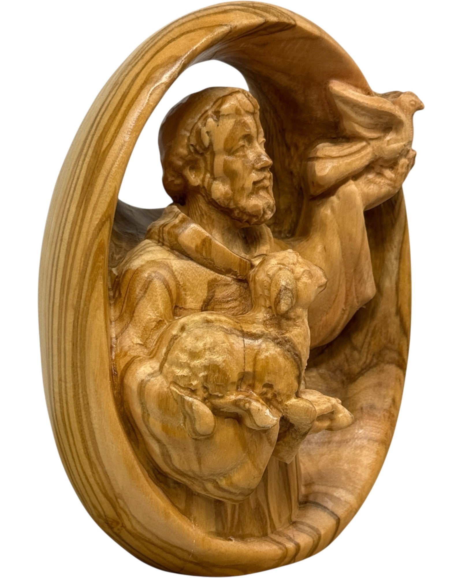 Rilievo di San Francesco in legno