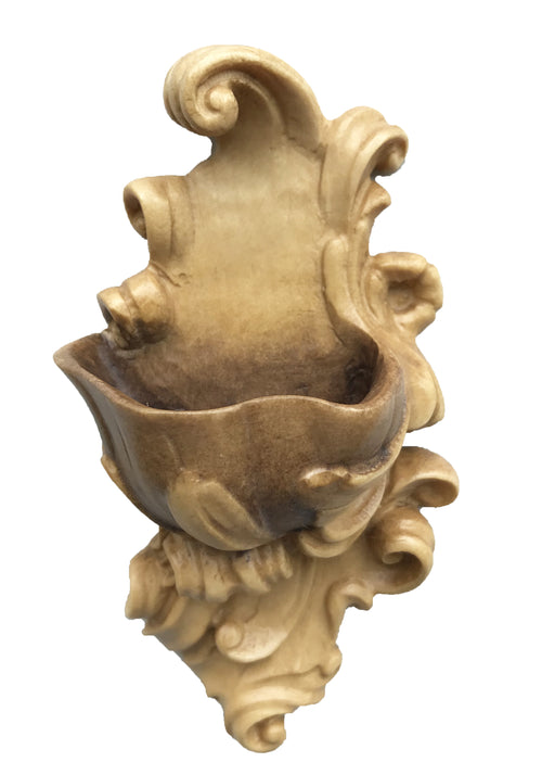 Holy Water Font carved in wood - color