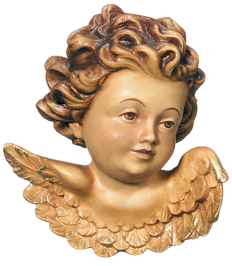 Tête d'ange en bois vers la gauche