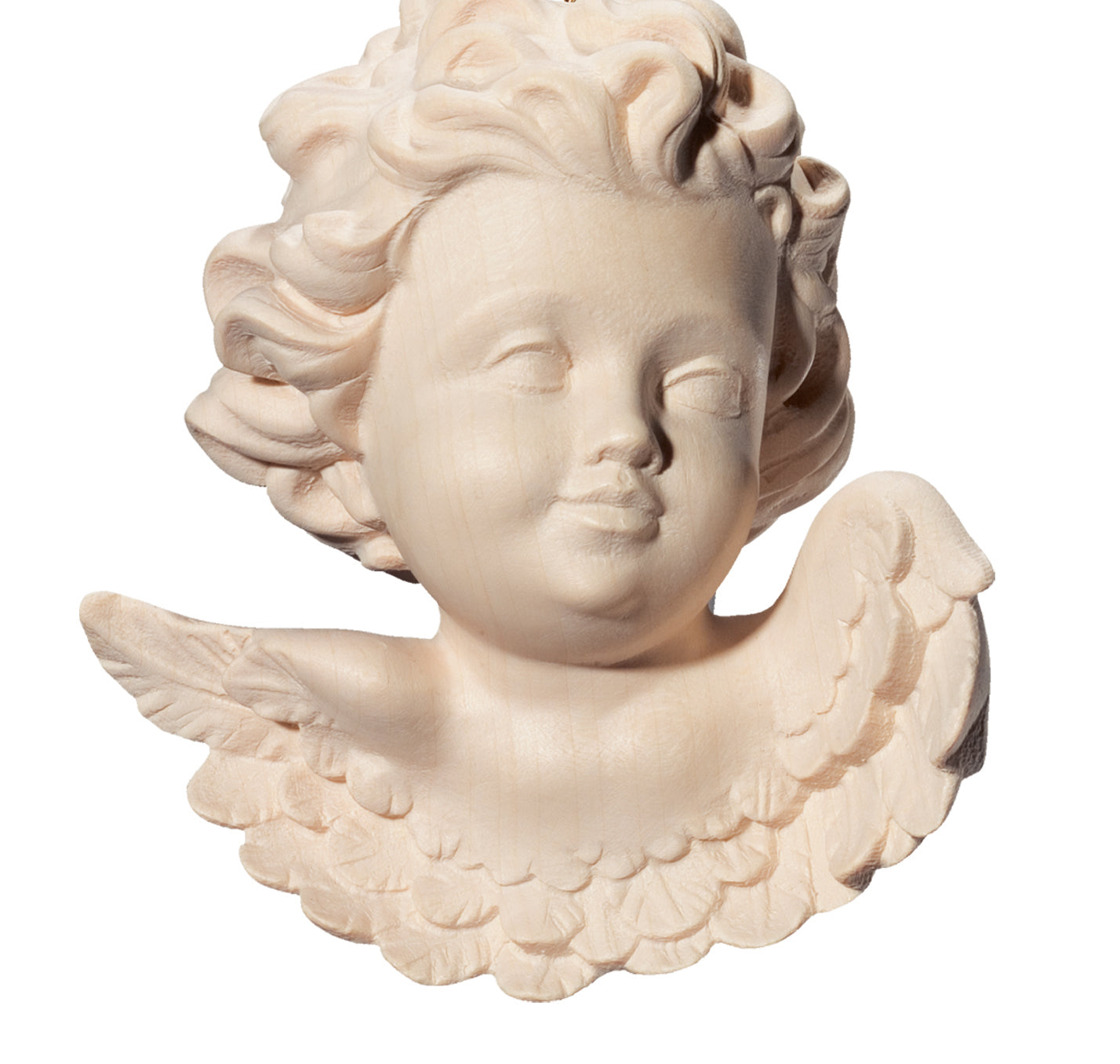 Tête d'ange en bois vers la gauche