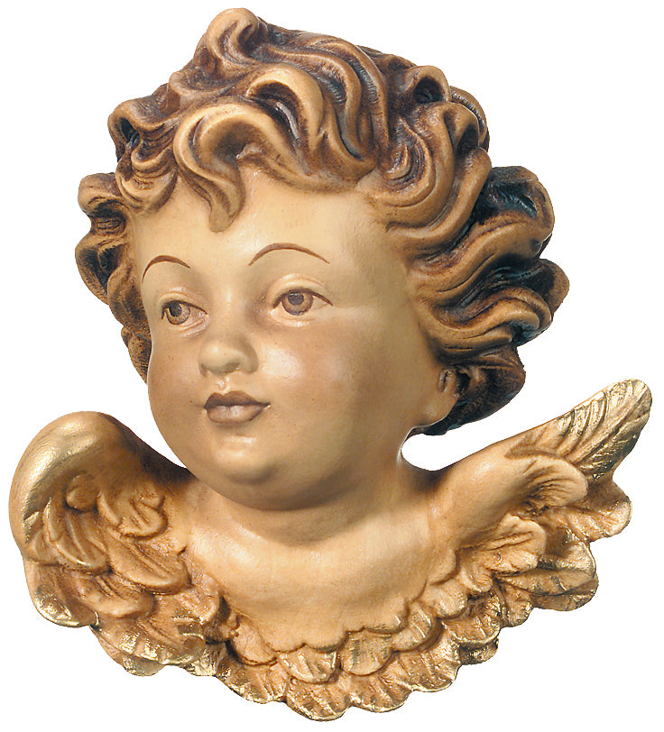 Tête d'ange en bois vers la droite