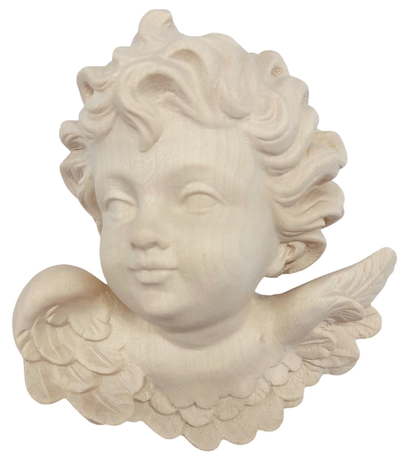 Tête d'ange en bois vers la droite