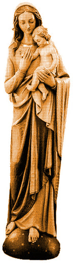 Madonna der Erde aus Holz - mit Ölfarben lasiert