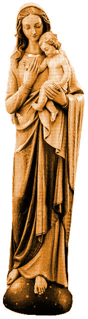 Madonna der Erde aus Holz - mit Ölfarben lasiert