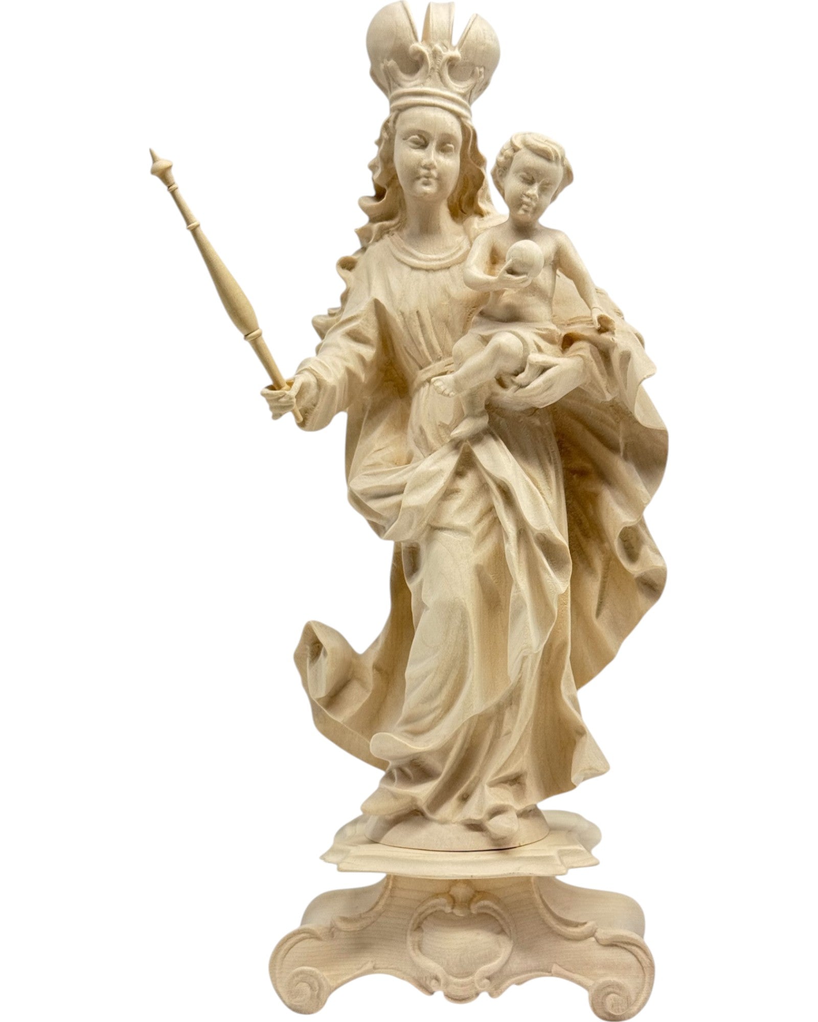 Madonna von Bavaria aus Holz - mit Ölfarben lasiert