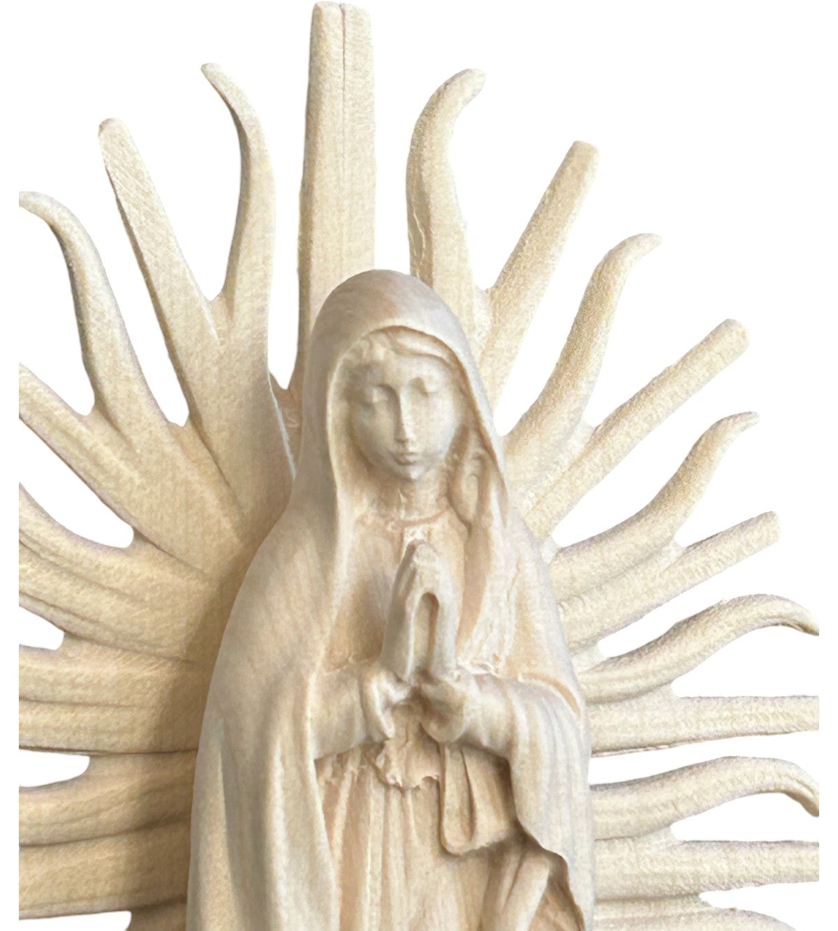 Madonna von Guadalupe aus Holz - mit Ölfarben lasiert