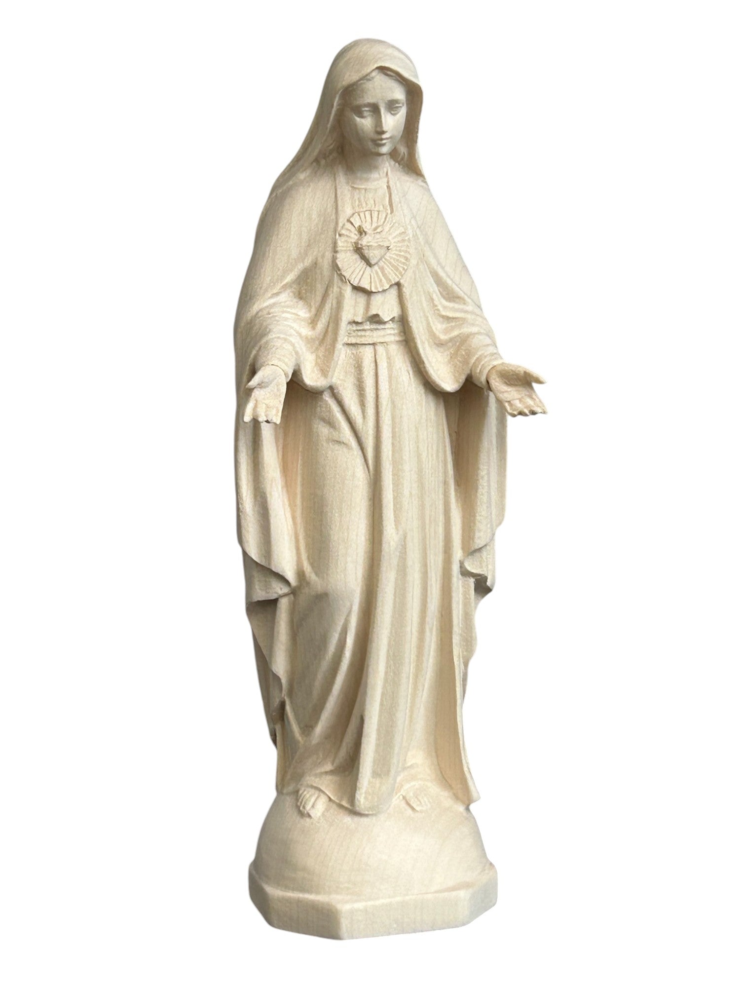 Herz Maria Statue aus Holz - mit Ölfarben lasiert