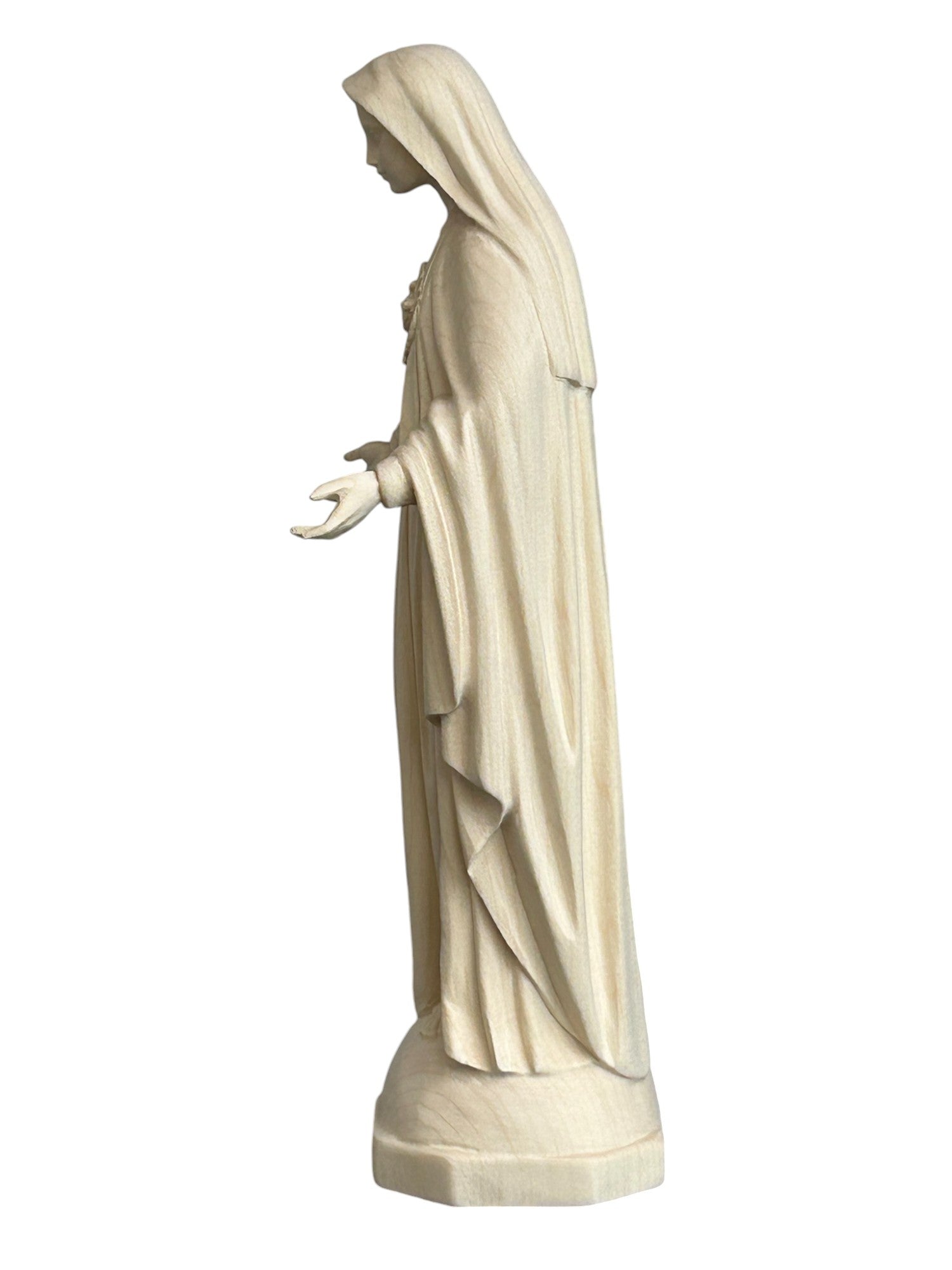 Herz Maria Statue aus Holz - mit Ölfarben lasiert