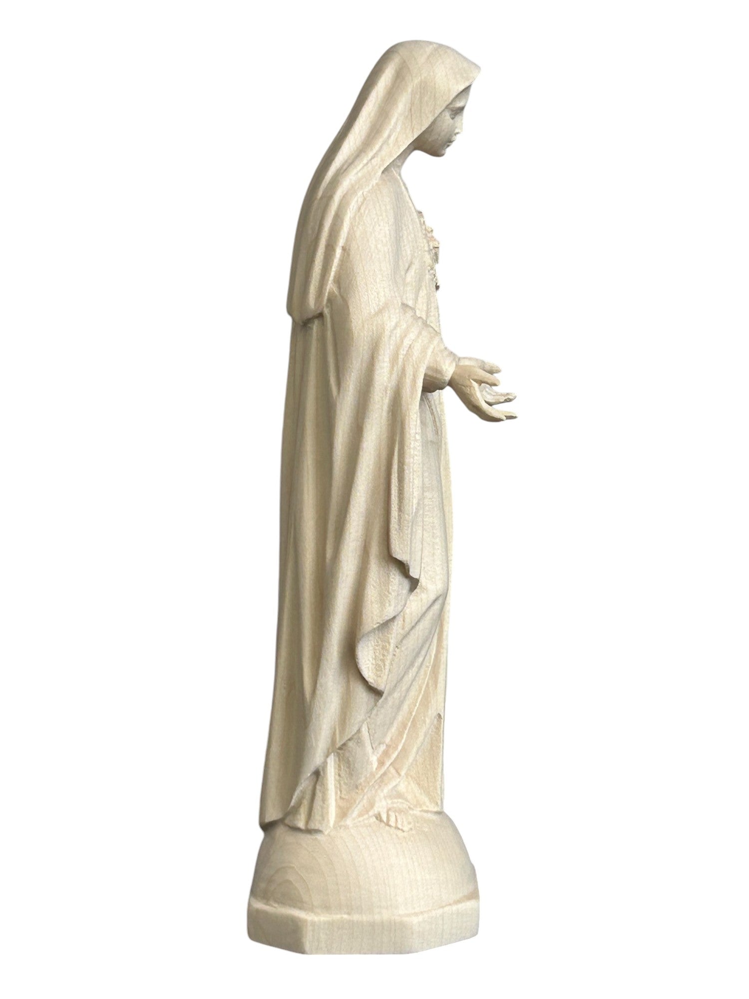 Herz Maria Statue aus Holz - mit Ölfarben lasiert