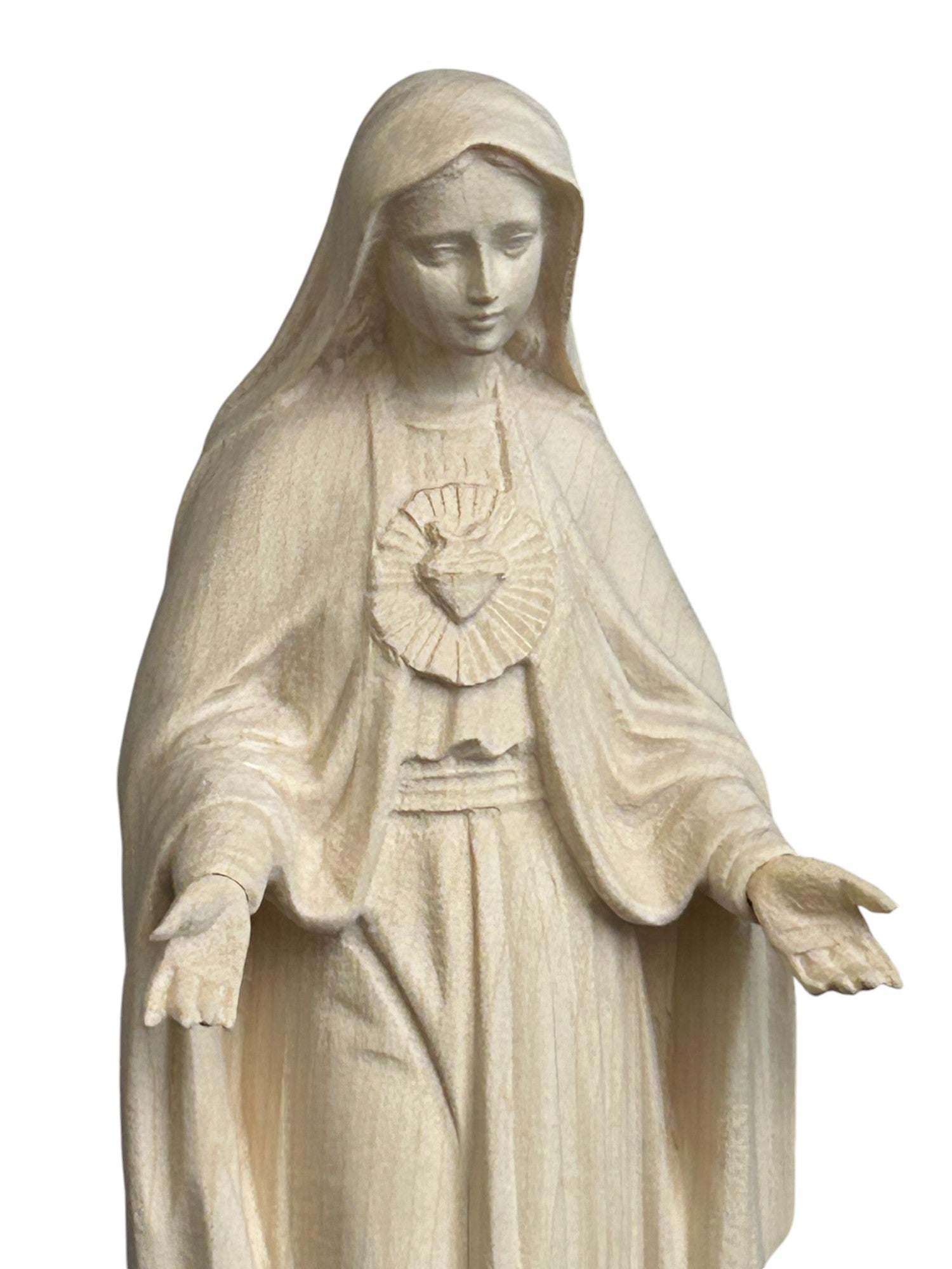 Herz Maria Statue aus Holz - mit Ölfarben lasiert