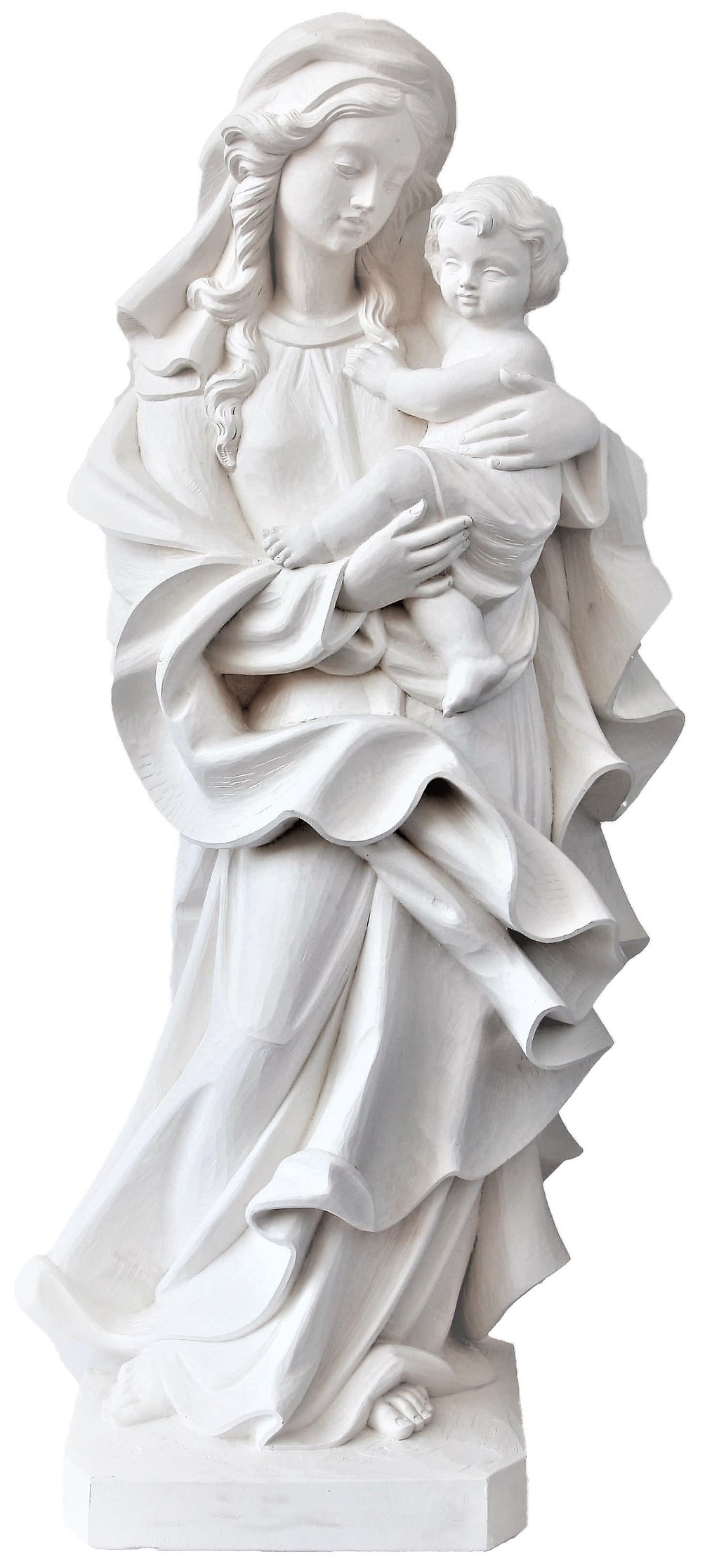 Vierge à l'enfant en fibre de verre