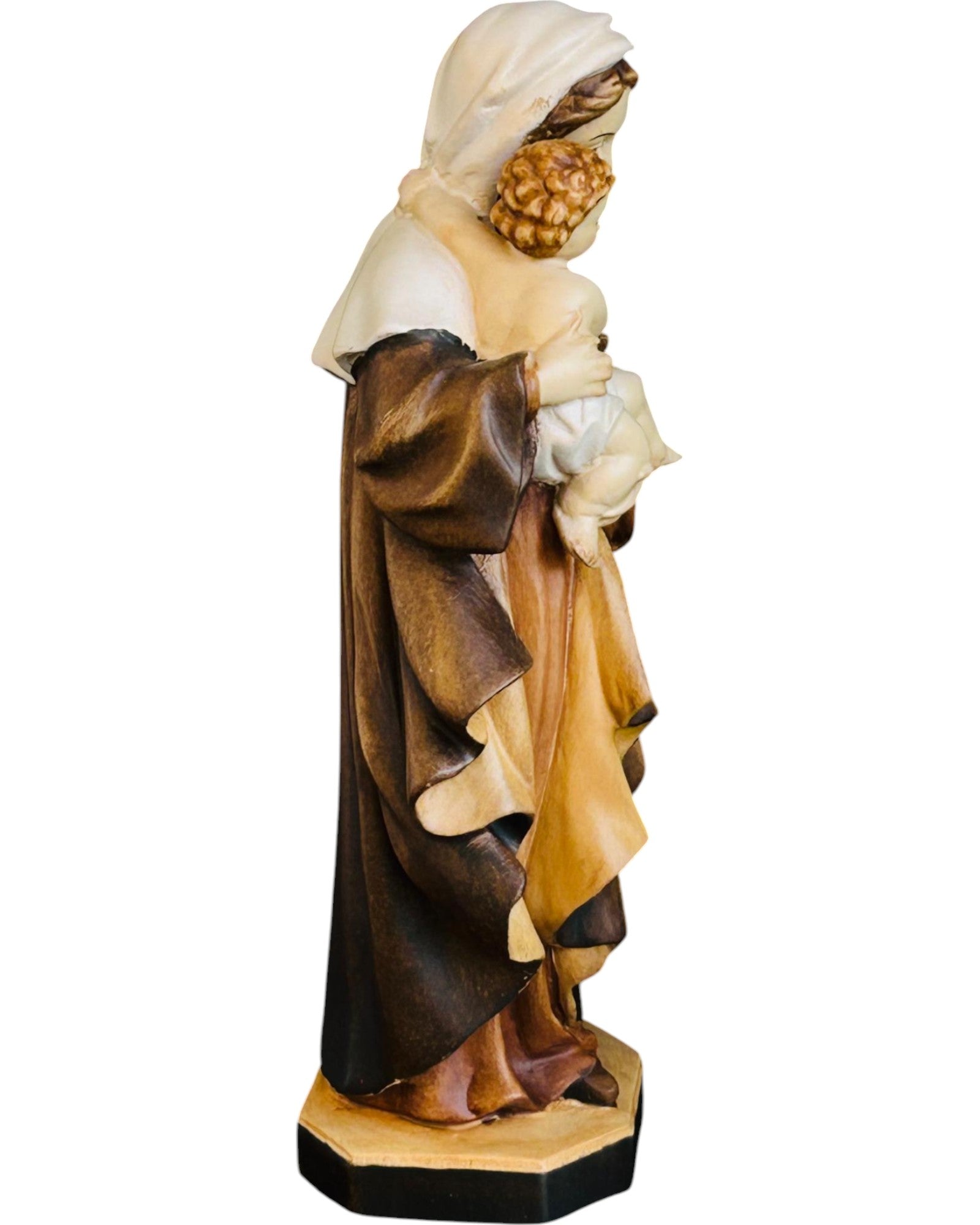 Mutter der Ehrfurcht geschnitzte Holzstatue - mit Ölfarben lasiert