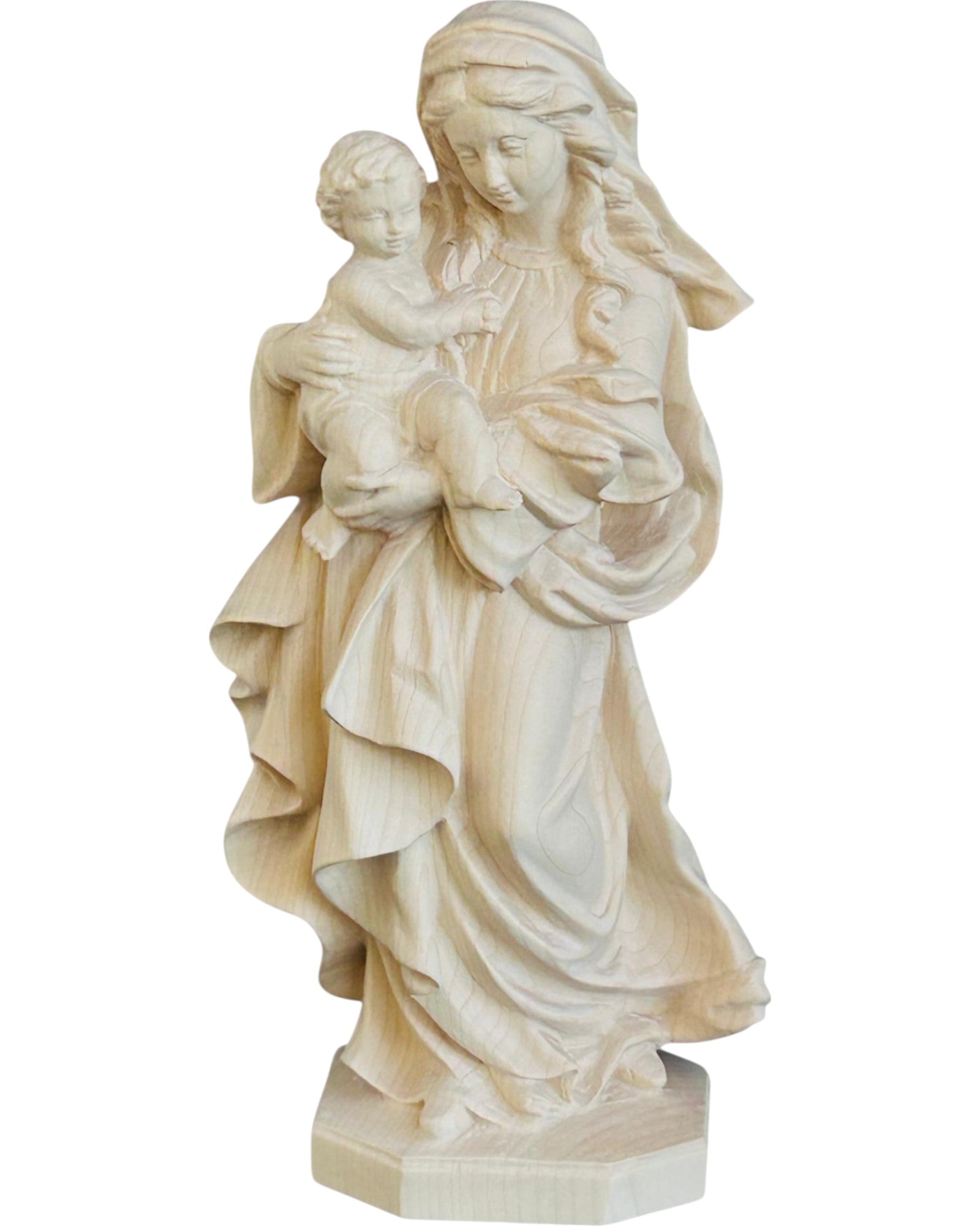 Mutter der Ehrfurcht geschnitzte Holzstatue - mit Ölfarben lasiert