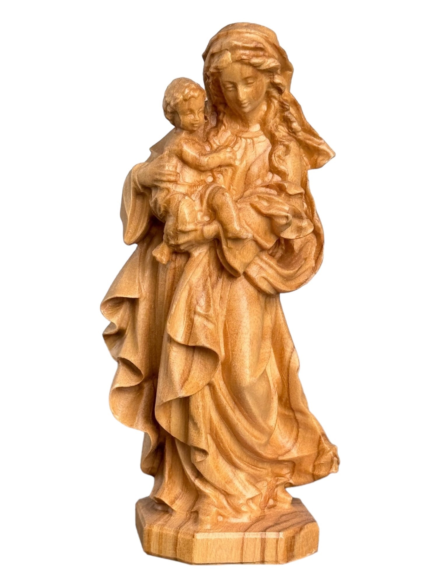 Mutter der Ehrfurcht geschnitzte Holzstatue - mit Ölfarben lasiert