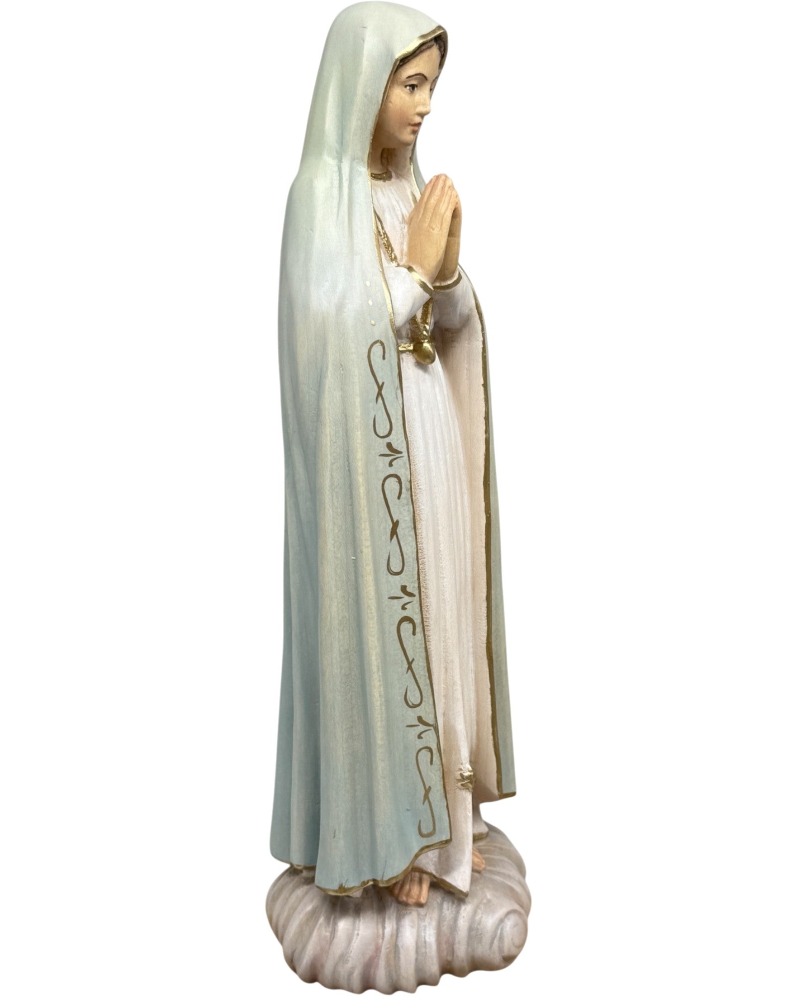Madonna di Fatima pellegrina statua in legno