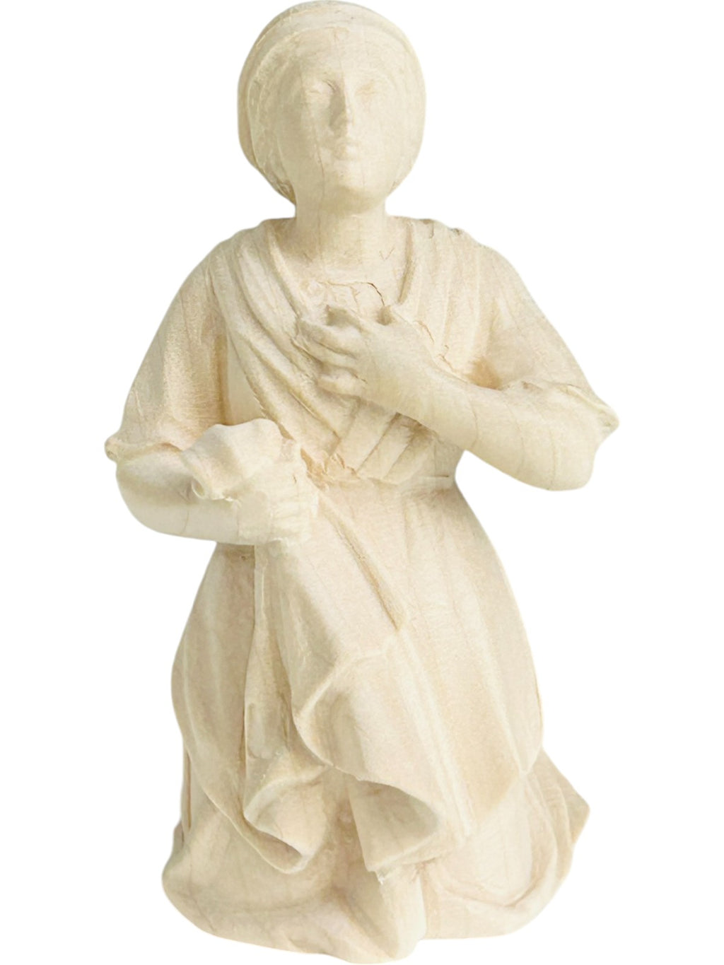 Bernadette aus Ahornholz geschnitzt und handbemalt - Dolfi Marienfigur - mit Ölfarben lasiert